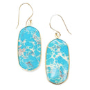 Natural Jasper Stone Accent Oval Earrings E2348