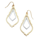 Double Link Two-Tone Accent Metal Earrings E2357