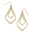Double Link Accent Metal Earrings E2358
