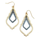 Double Link Two-Tone Accent Metal Earrings E2359