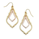 Double Link Two-Tone Accent Metal Earrings E2360