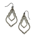 Double Link Two-Tone Accent Metal Earrings E2363
