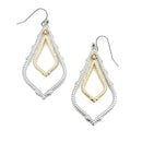 Double Link Two-Tone Accent Metal Earrings E2364