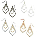 Double Link Two-Tone Accent Metal Earrings E2357