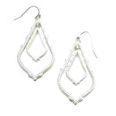 Double Link Two-Tone Accent Metal Earrings E2365