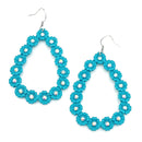 Floral Decor Accent Tear Drop Metal Earrings E2366
