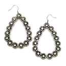 Floral Decor Accent Tear Drop Metal Earrings E2367