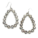 Floral Decor Accent Tear Drop Metal Earrings E2369