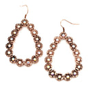 Floral Decor Accent Tear Drop Metal Earrings E2370