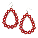 Floral Decor Accent Tear Drop Metal Earrings E2372