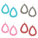 Floral Decor Accent Tear Drop Metal Earrings E2366