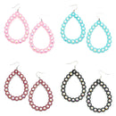 Floral Decor Accent Tear Drop Metal Earrings E2369