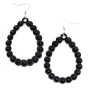 Embedded Crystal Cut out Accent Tear Drop Metal Earrings E2380