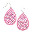 Embedded Crystal Accent Tear Drop Metal Earrings E2383