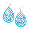 Embedded Crystal Accent Tear Drop Metal Earrings E2384