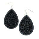 Embedded Crystal Accent Tear Drop Metal Earrings E2385