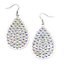 Embedded Crystal Accent Tear Drop Metal Earrings E2386