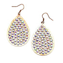 Embedded Crystal Accent Tear Drop Metal Earrings E2387