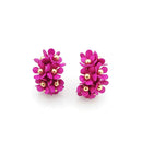 Large Floral Design Accent Post Earrings E2396