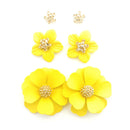 3 pair sets of Floral Accent Post Earrings  E2400
