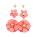 3 pair sets of Floral Accent Post Earrings  E2401