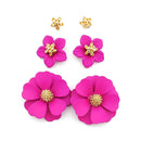 3 pair sets of Floral Accent Post Earrings  E2403