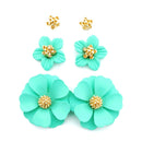 3 pair sets of Floral Accent Post Earrings  E2403
