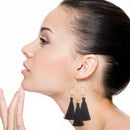 Large Tassel Accent Clover Cut-out Earrings E2417