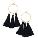 Large Tassel Accent Clover Cut-out Earrings E2417