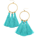 Large Tassel Accent Clover Cut-out Earrings E2418