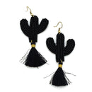 Large Tassel Accent Clover Cut-out Earrings E2420