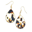 Acetate Tear Drop Pendant Accent Earrings E2453