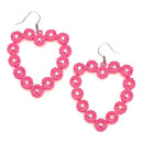 Floral Heart Cut out Accent Earrings E2469