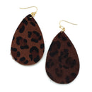 Animal Skin Texture Accent Tear Drop Earrings E2472
