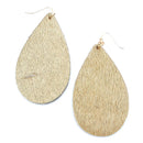 Animal Skin Texture Accent Tear Drop Earrings E2475