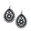 Epoxy Coated Filigree & Crystal Accent Earring E2478