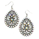 Epoxy Coated Filigree & Crystal Accent Earring E2480