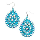 Epoxy Coated Filigree & Crystal Accent Earring E2482