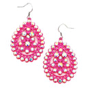 Epoxy Coated Filigree & Crystal Accent Earring E2484
