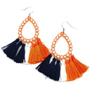 Tear Drop Cut out W/ Tassel Accent Earring E2487