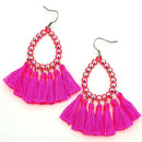 Epoxy Coated Filigree & Crystal Accent Earring E2488