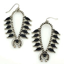 Western Navajo Squash Blossoms Accent Metal Earrings E2508
