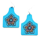 Genuine Leather Accent Stamp Design Earrings E2526