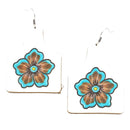 Genuine Leather Accent Stamp Design Earrings E2529