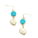 Seashell & Turquoise Drop Earrings E2534