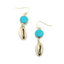 Seashell & Turquoise Drop Earrings E2535