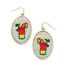 Material Patch Accent Drink Earrings E2539