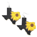 Texas Map Leather Cut out Earrings E2555