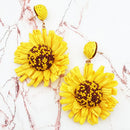 Sunflower Design Accent Earrings E2557