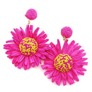 Sunflower Design Accent Earrings E2557